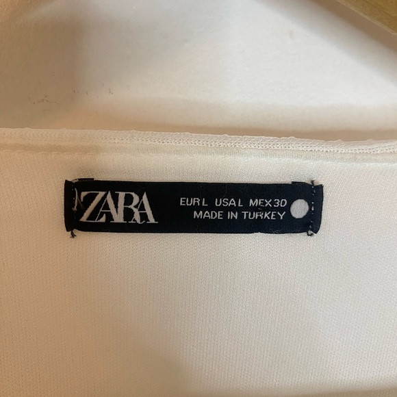 Zara White Pleated Blouse - Picture 2 of 6